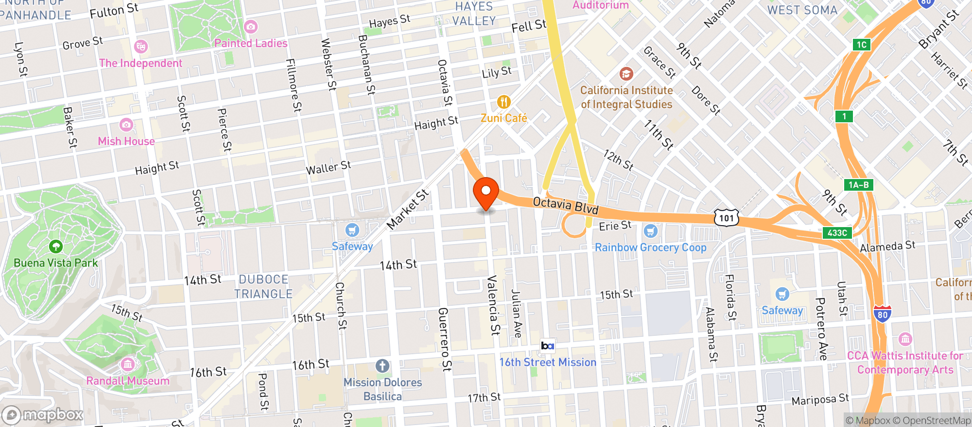 Map showing Freds Liquor