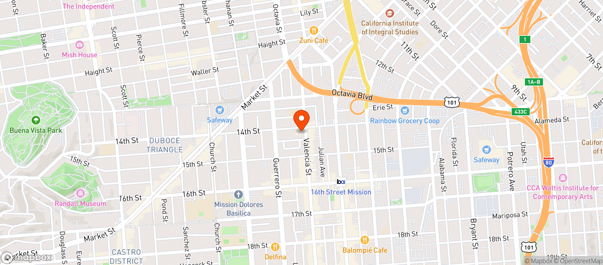Map showing Healthy Spirits Valencia