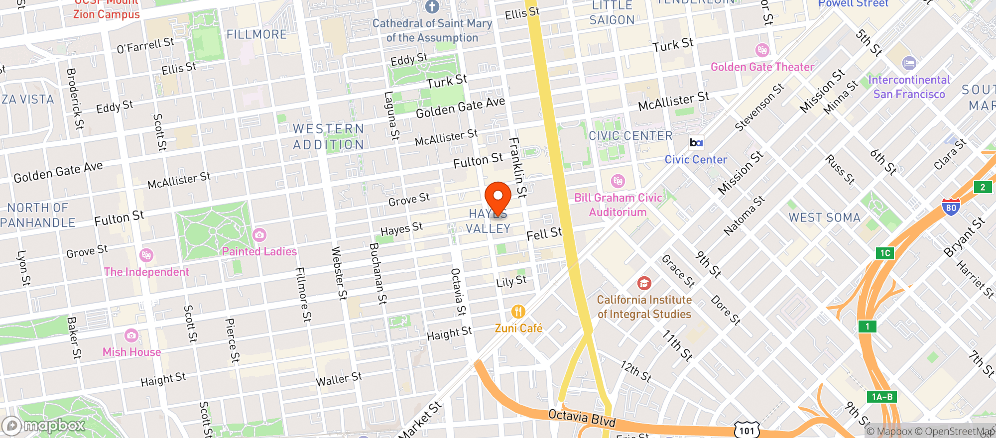 Map showing Sugar Lounge