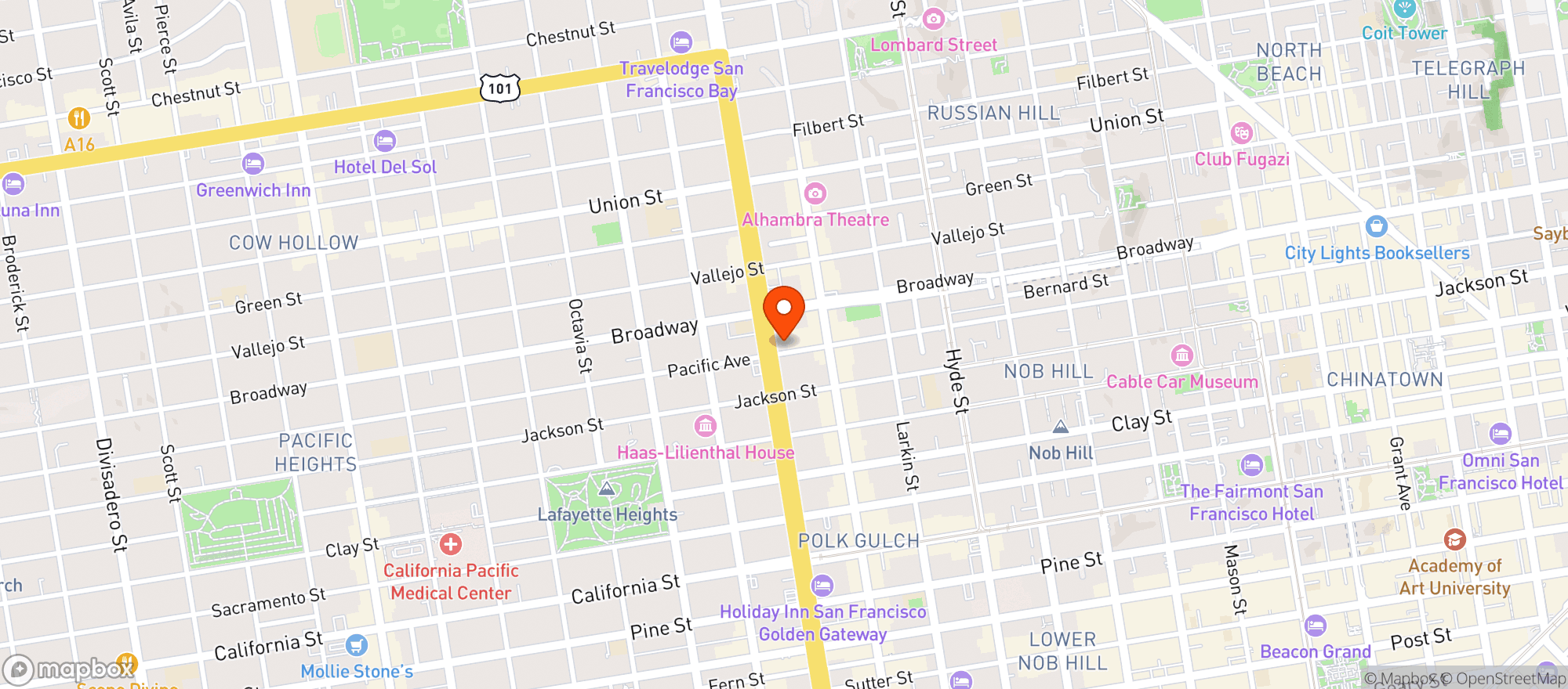 Map showing Harris Steak House