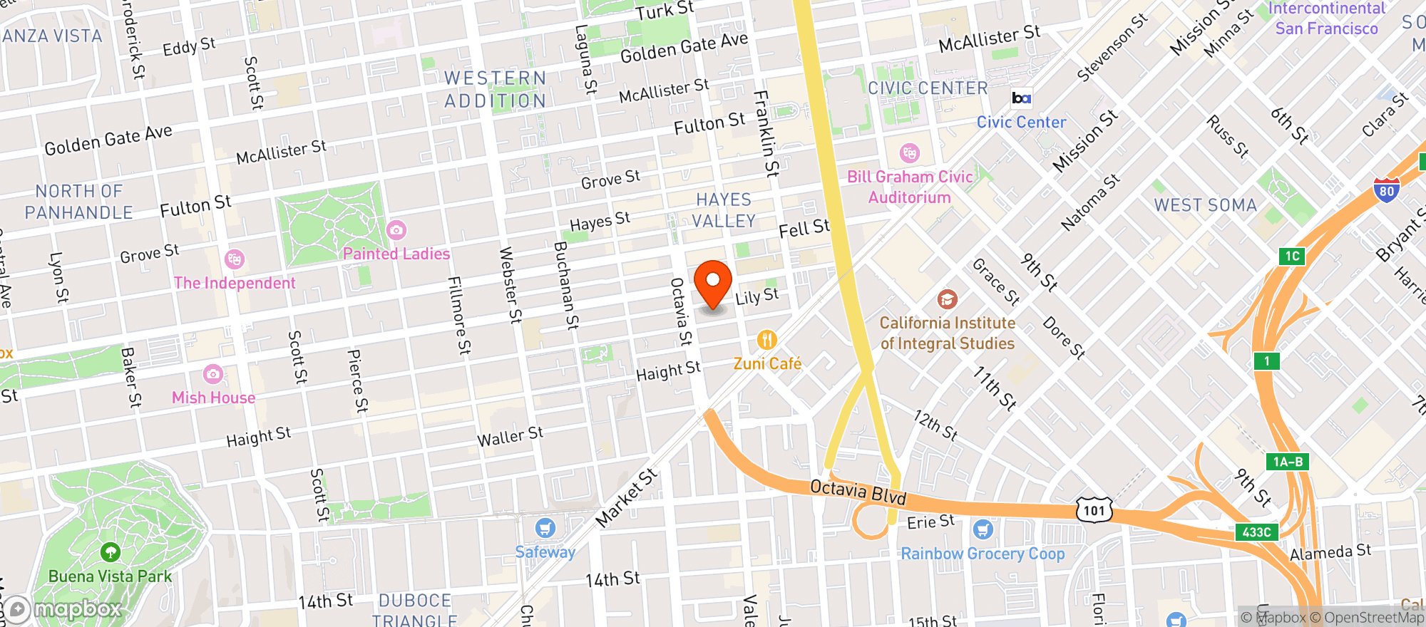 Map showing Nicks Super Market