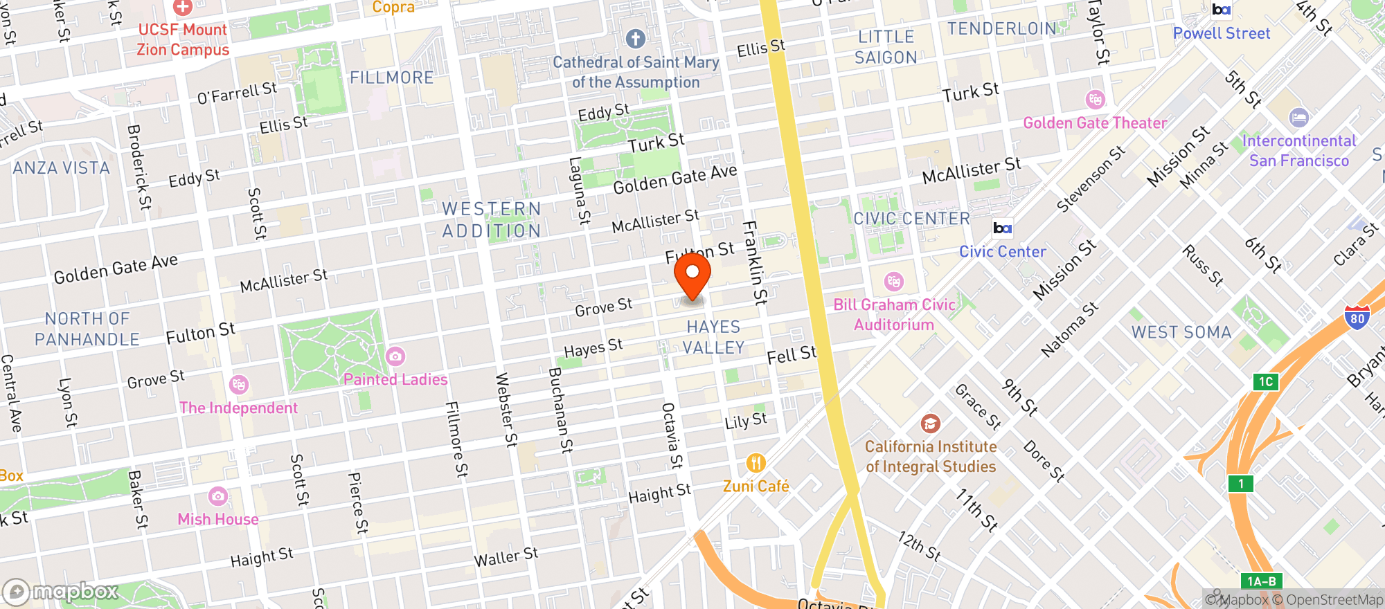 Map showing The Happy Crane