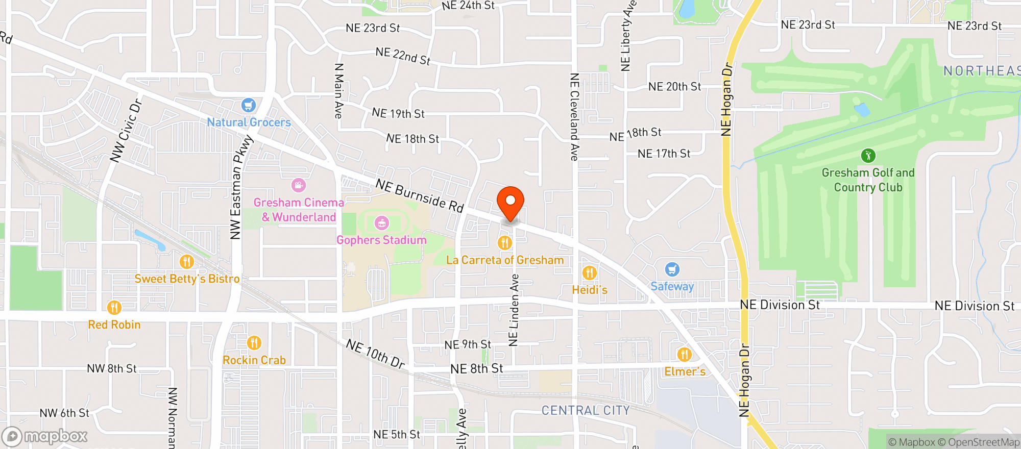 Map showing La Carreta Mexican Restaurant