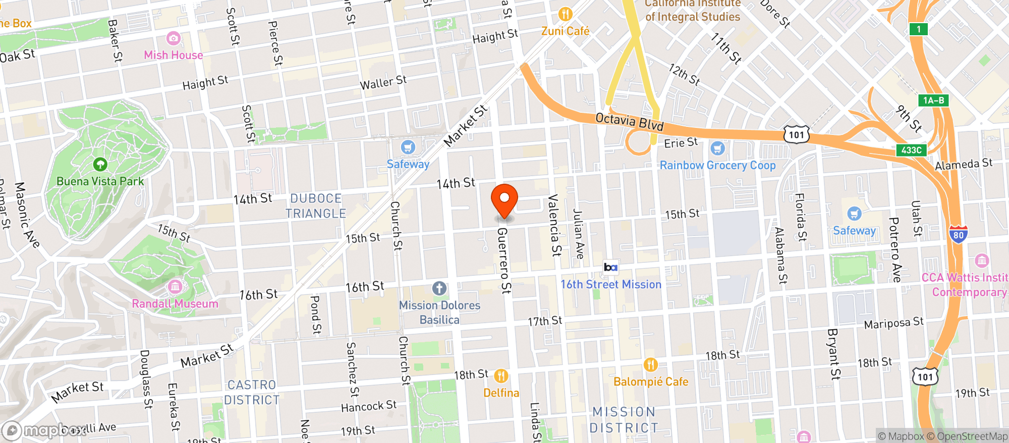 Map showing Spot Lit Market