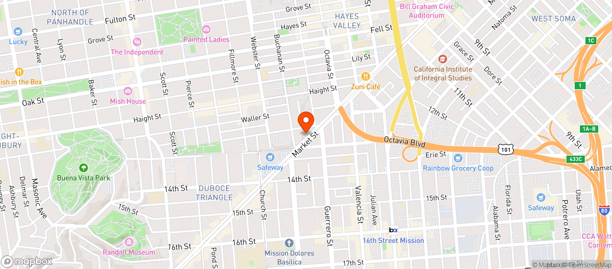 Map showing Mint B & R The