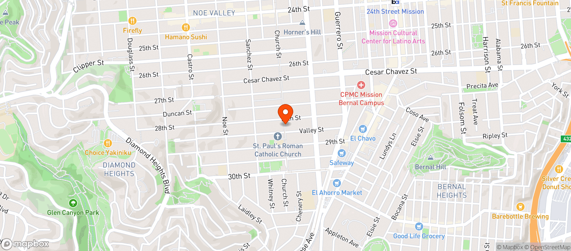 Map showing Sun Valley Dairy
