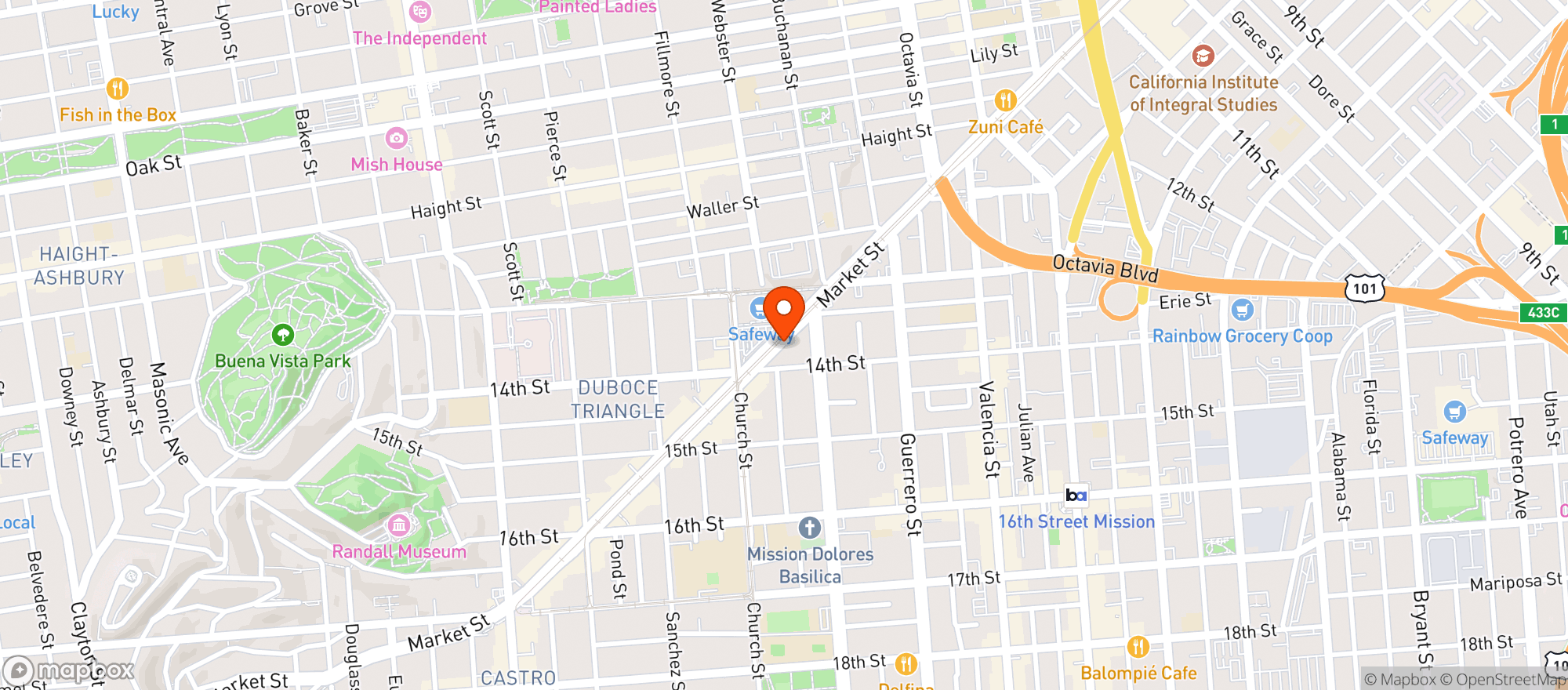 Map showing Whole Foods Market