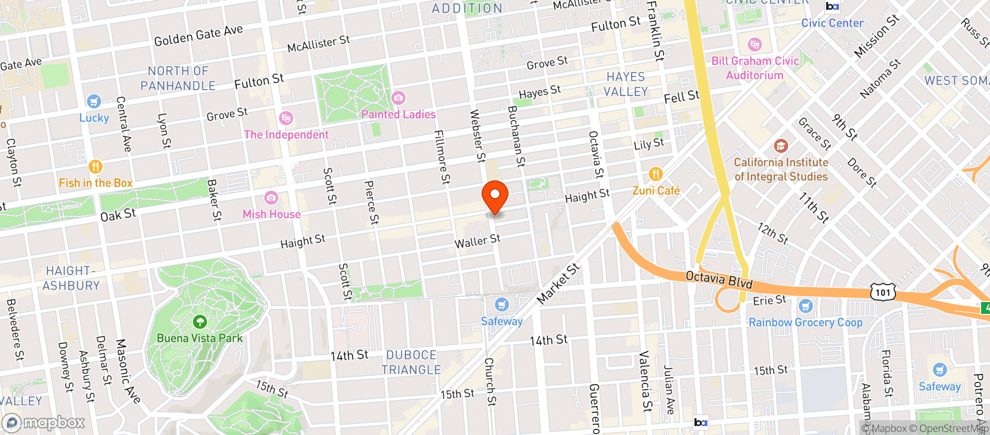 Map showing S & W Market
