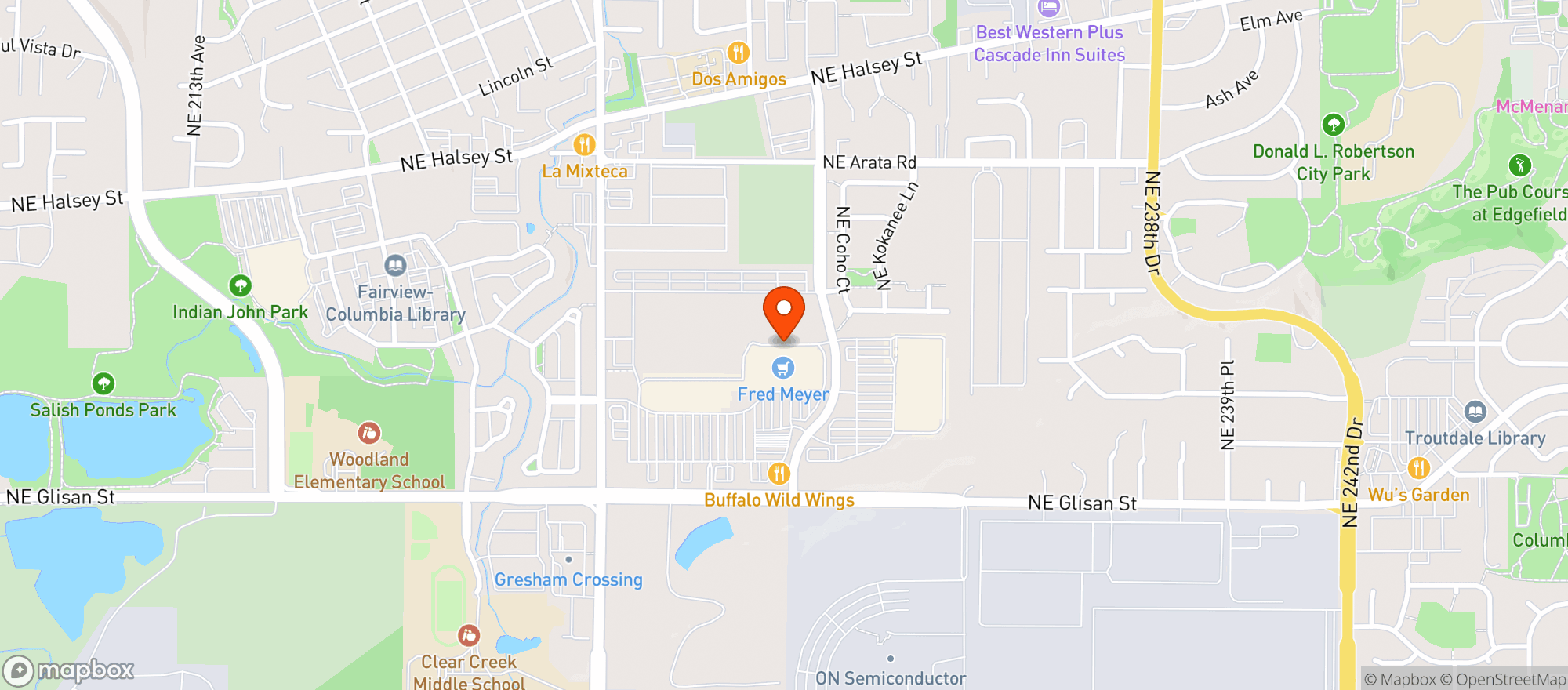 Map showing Fred Meyer