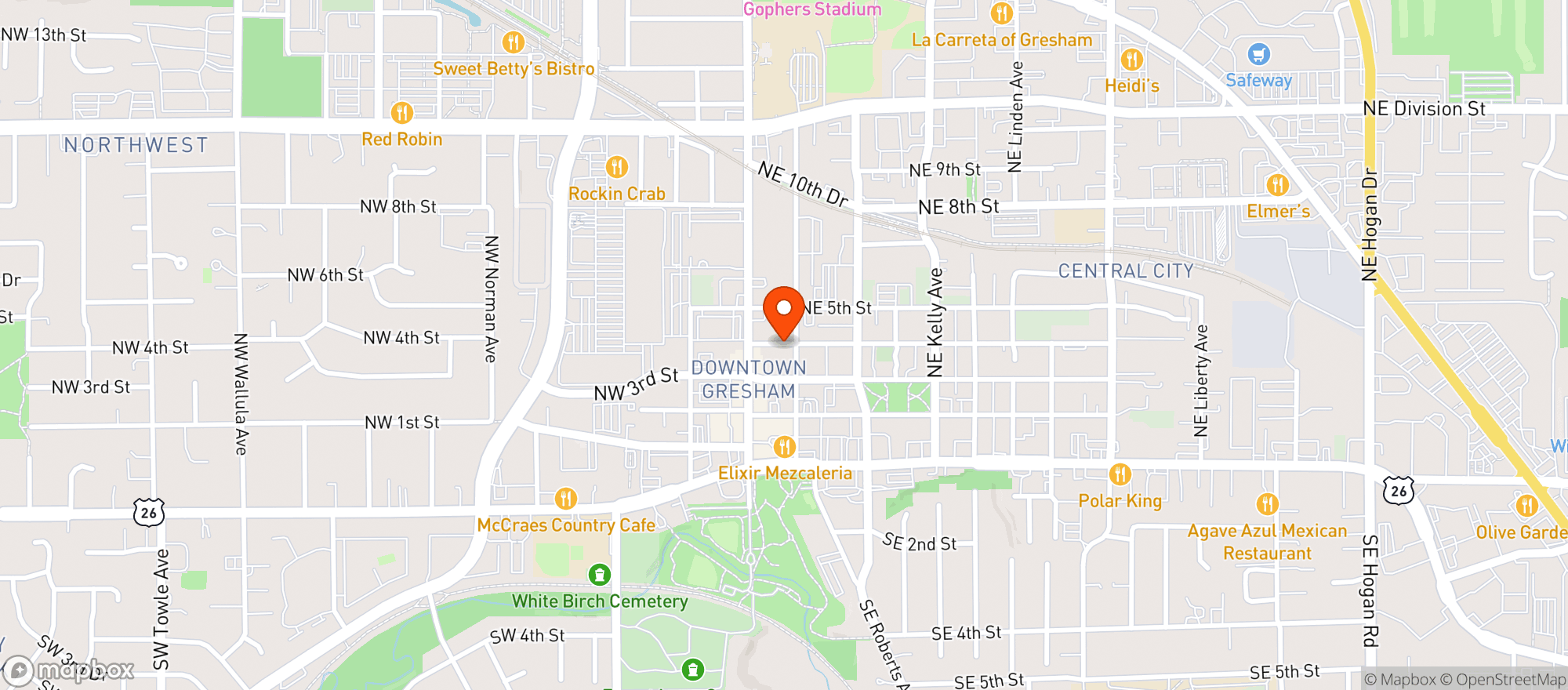 Map showing Mojave Grill & Cantina