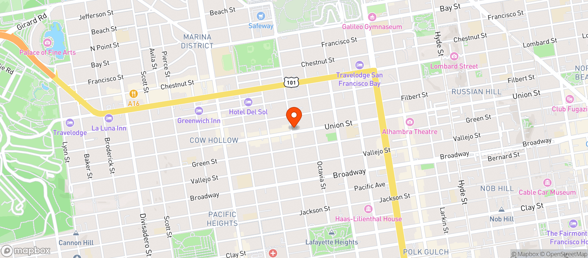 Map showing Yoga Flow Union St