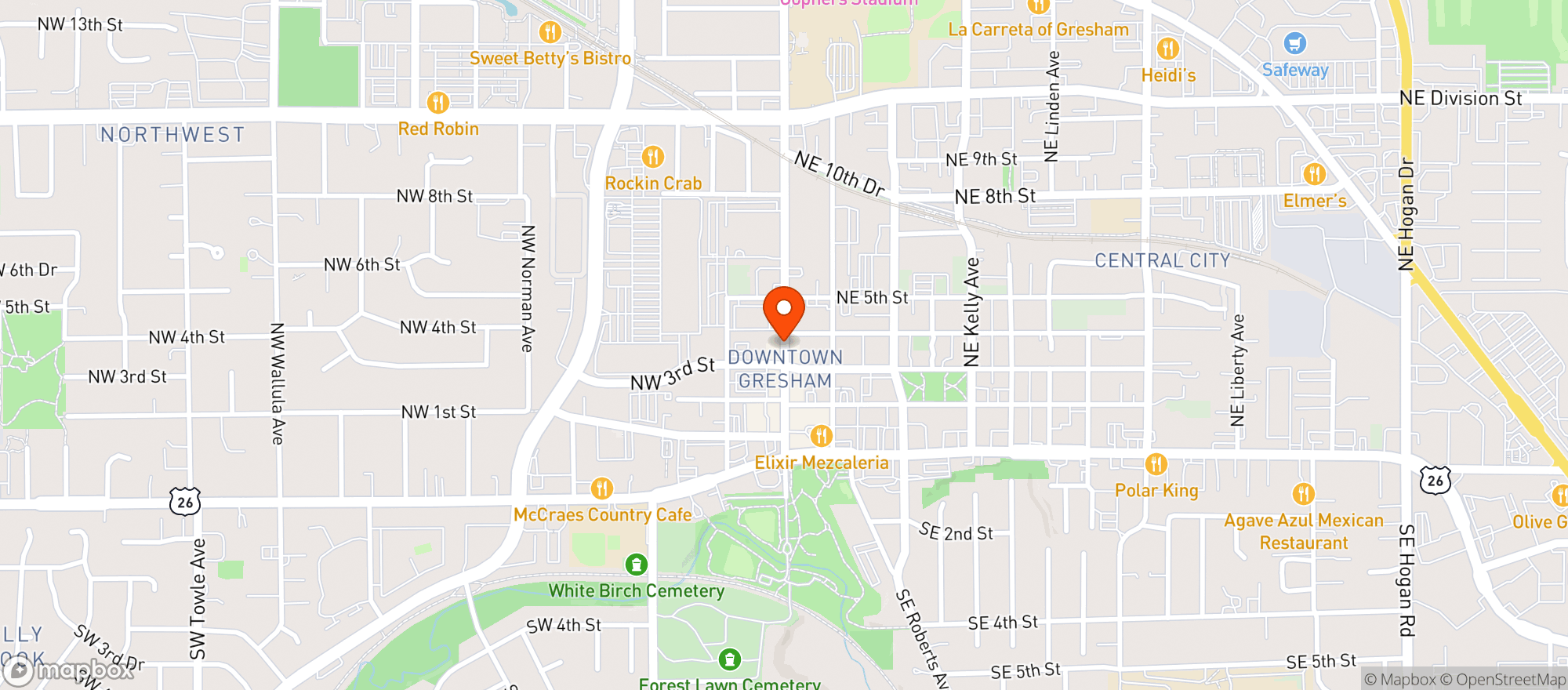 Map showing Alejandros Mariscos & Bar
