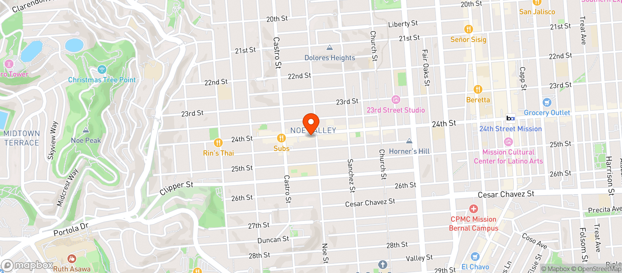 Map showing PlumpJack Wines (Noe Valley)