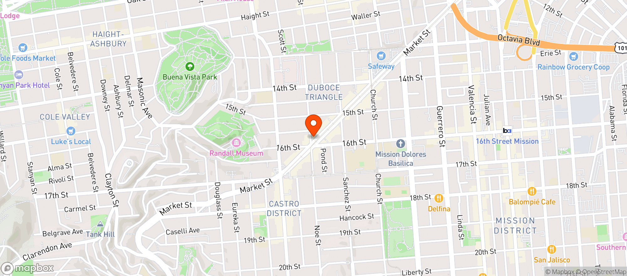 Map showing Fat Cat SF