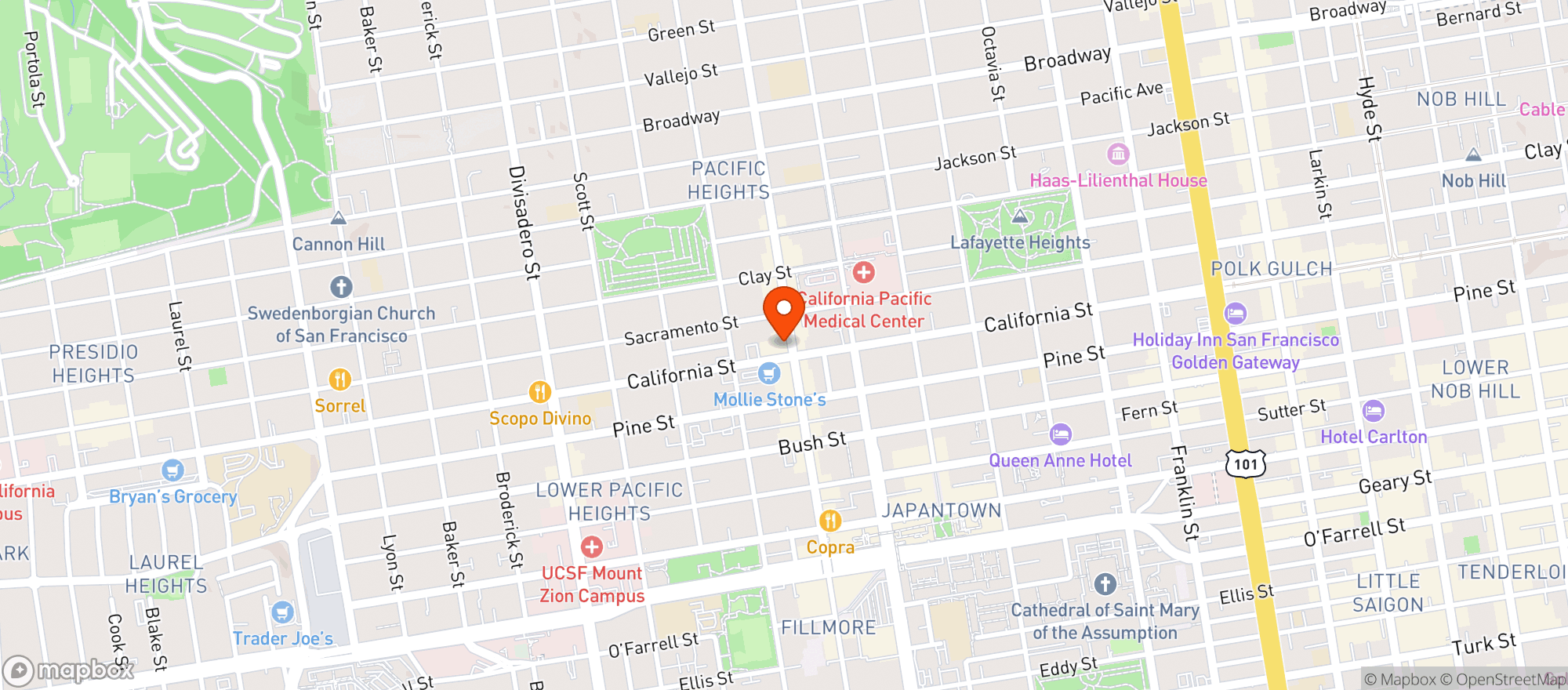 Map showing Pinsa Rossa San Francisco