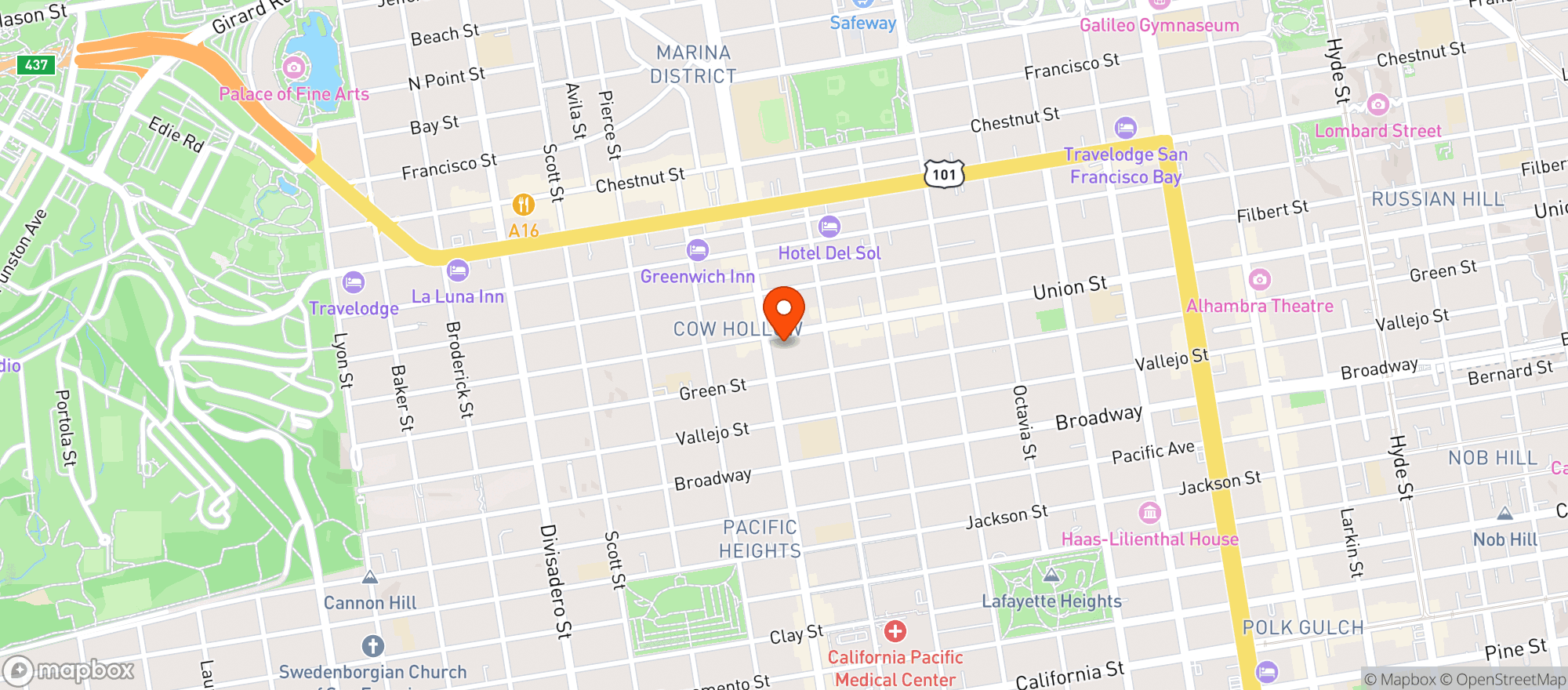 Map showing The New Bar