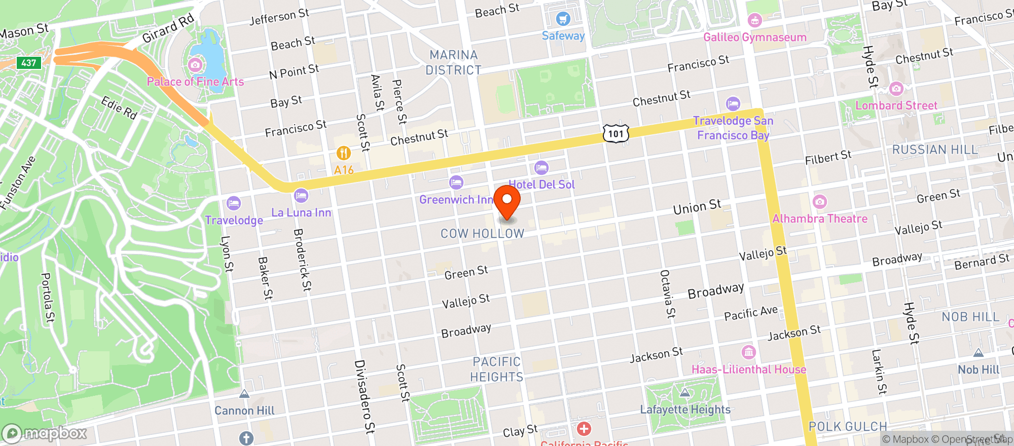 Map showing Michaelis Wine & Spirit