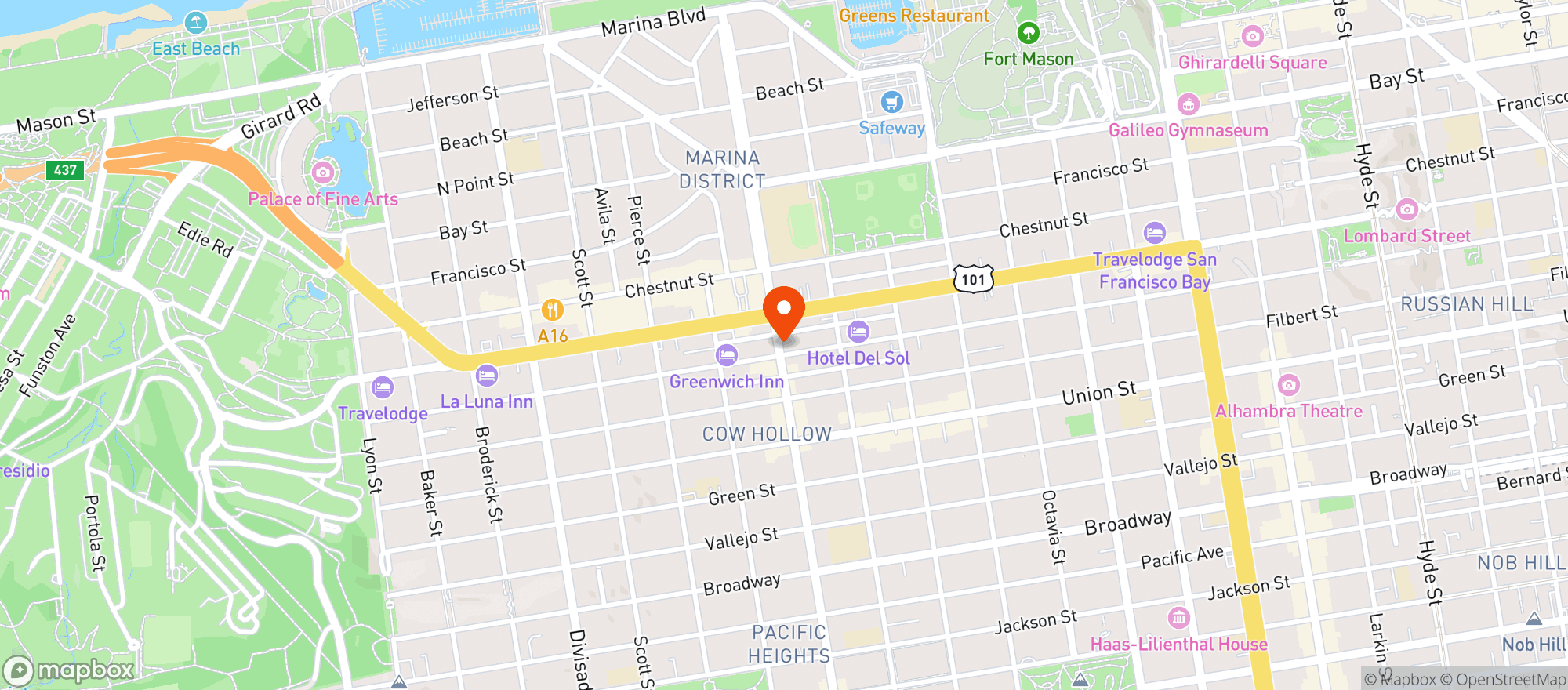Map showing Dad and Son's Market