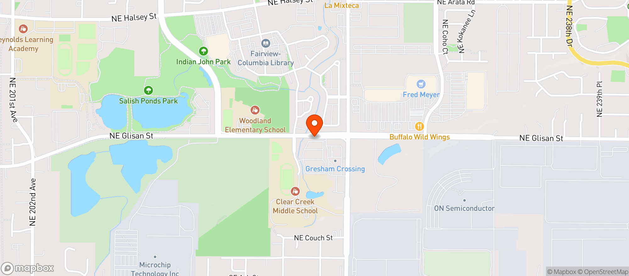 Map showing BevMo - Portland Gresham