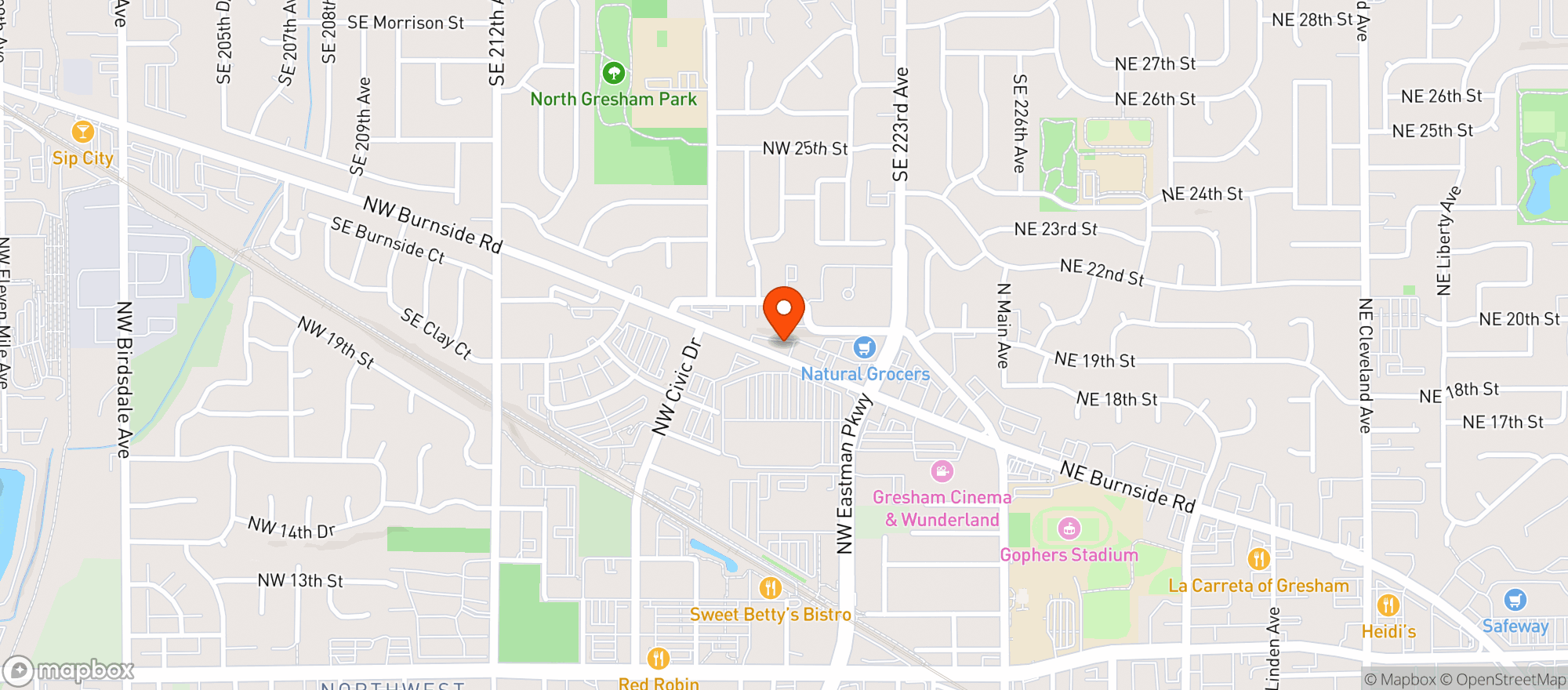 Map showing Nectar - Nw Burnside