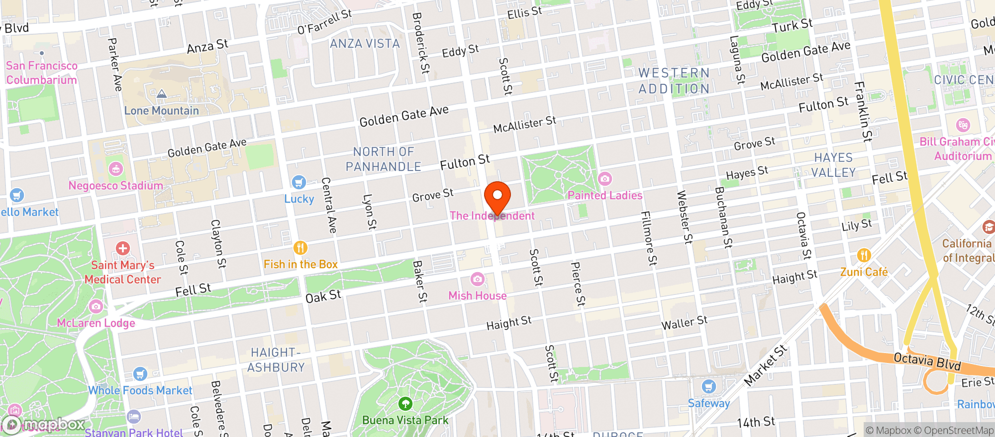 Map showing Bi-Rite Divisadero