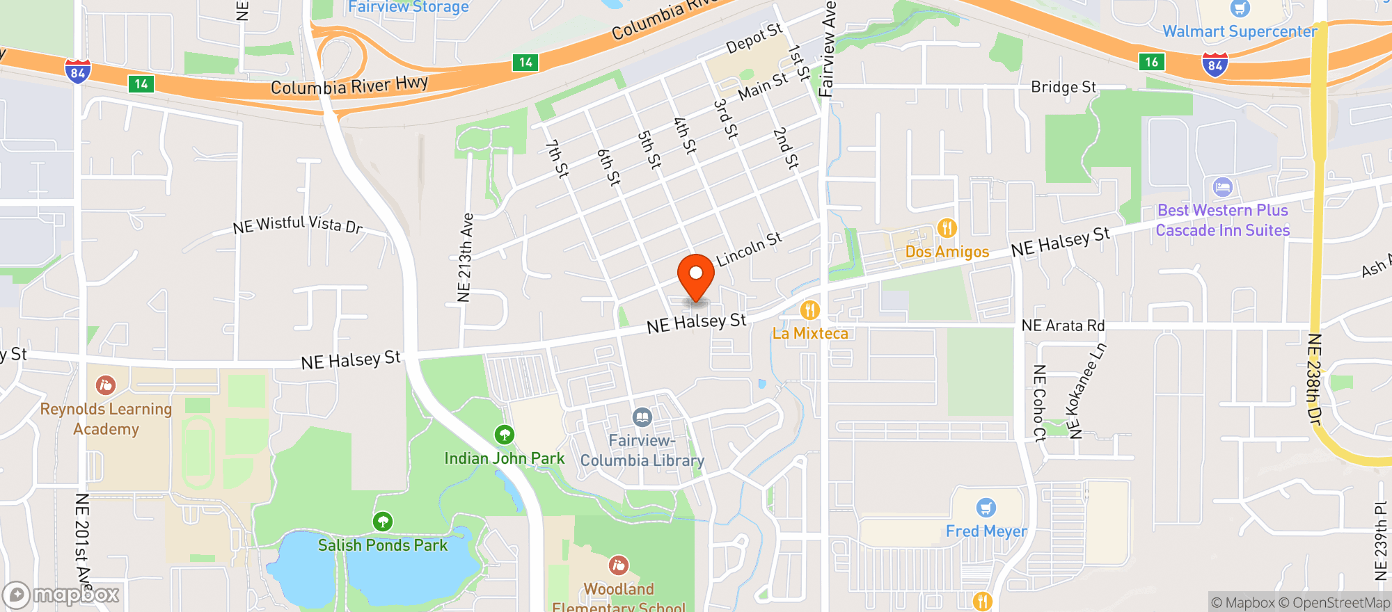 Map showing LoLo's Boss Pizza - Fairview