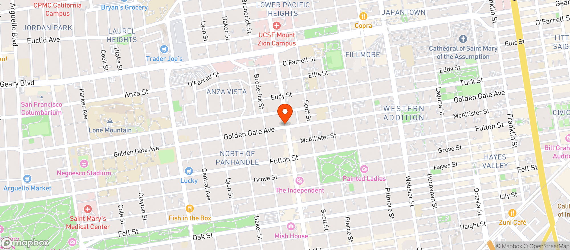 Map showing Obsidian Dispensary