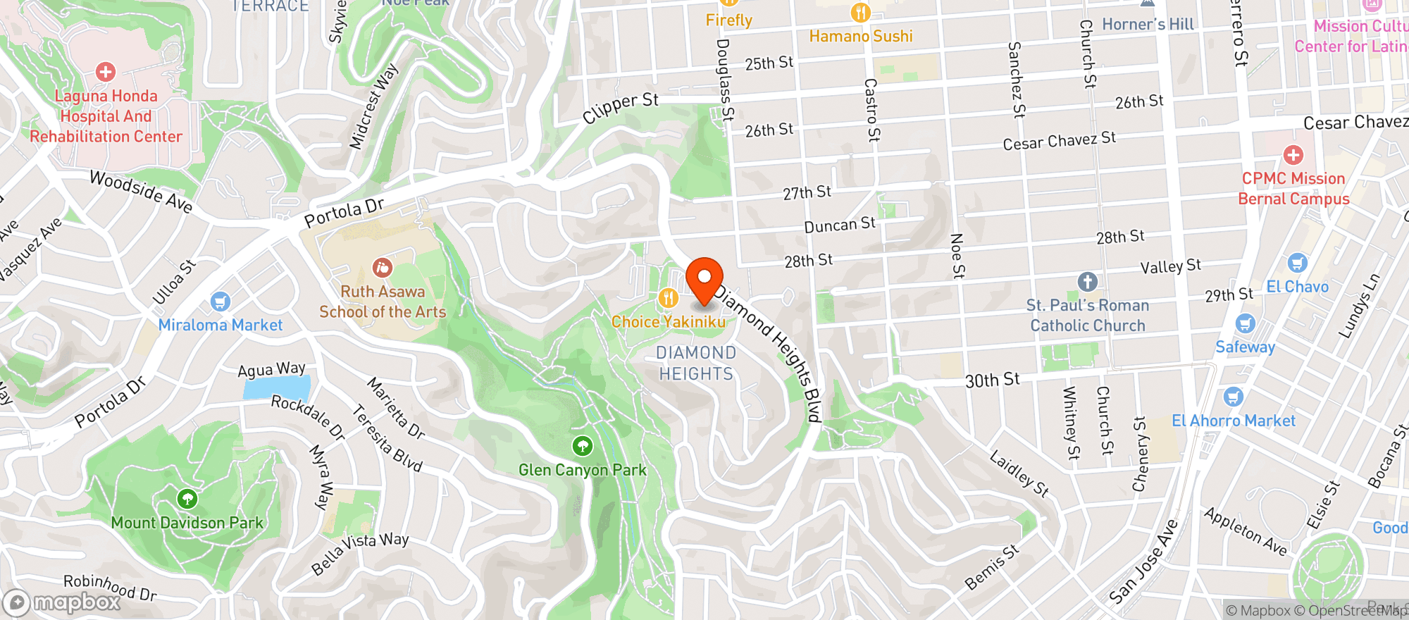 Map showing Safeway