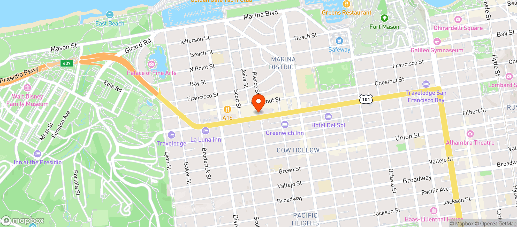 Map showing Frankie's