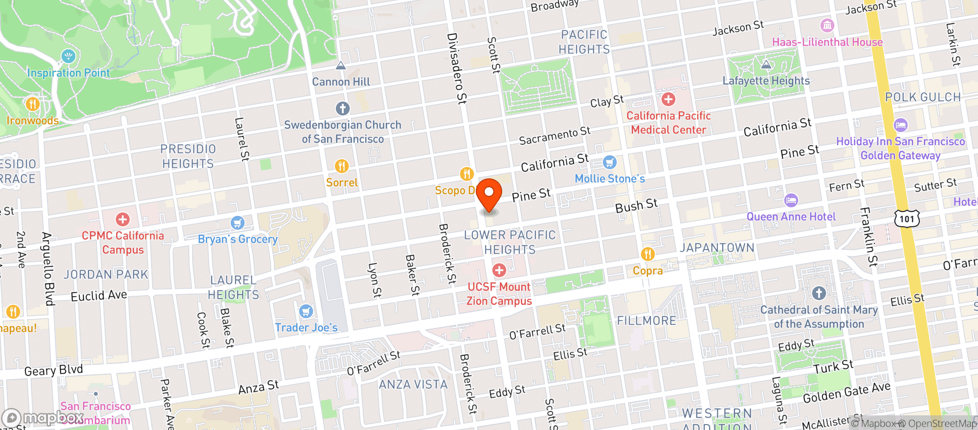 Map showing WC LIQUOR