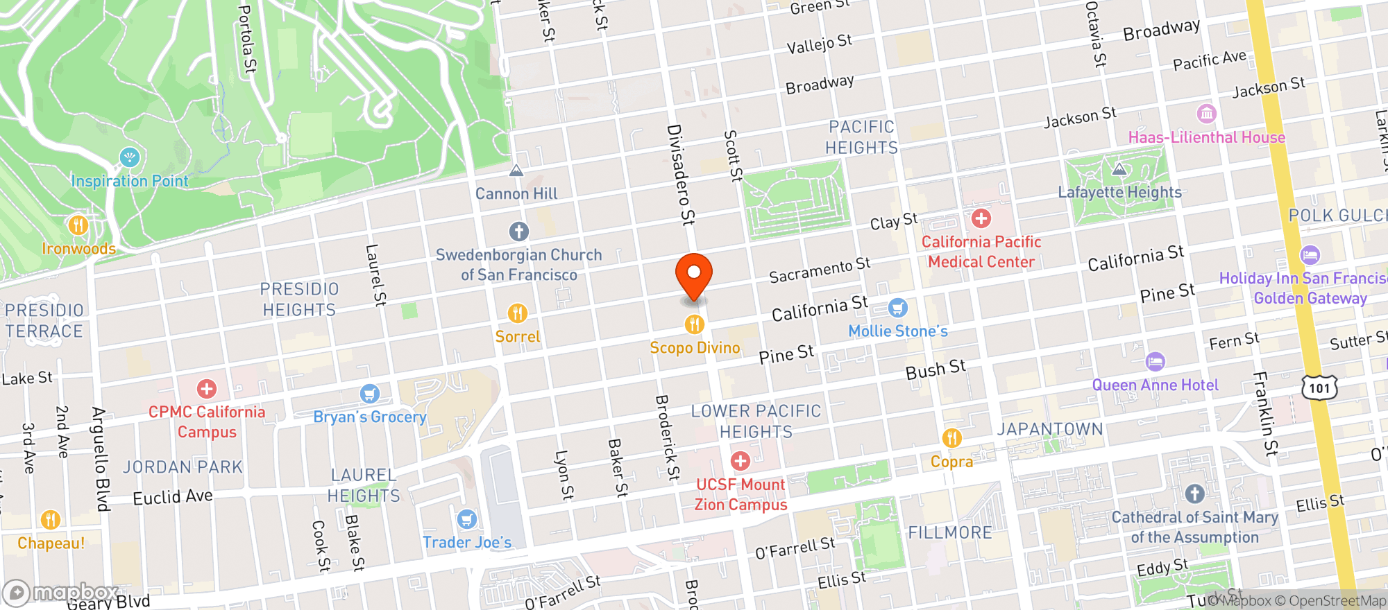 Map showing Maison Corbeaux - Divisadero
