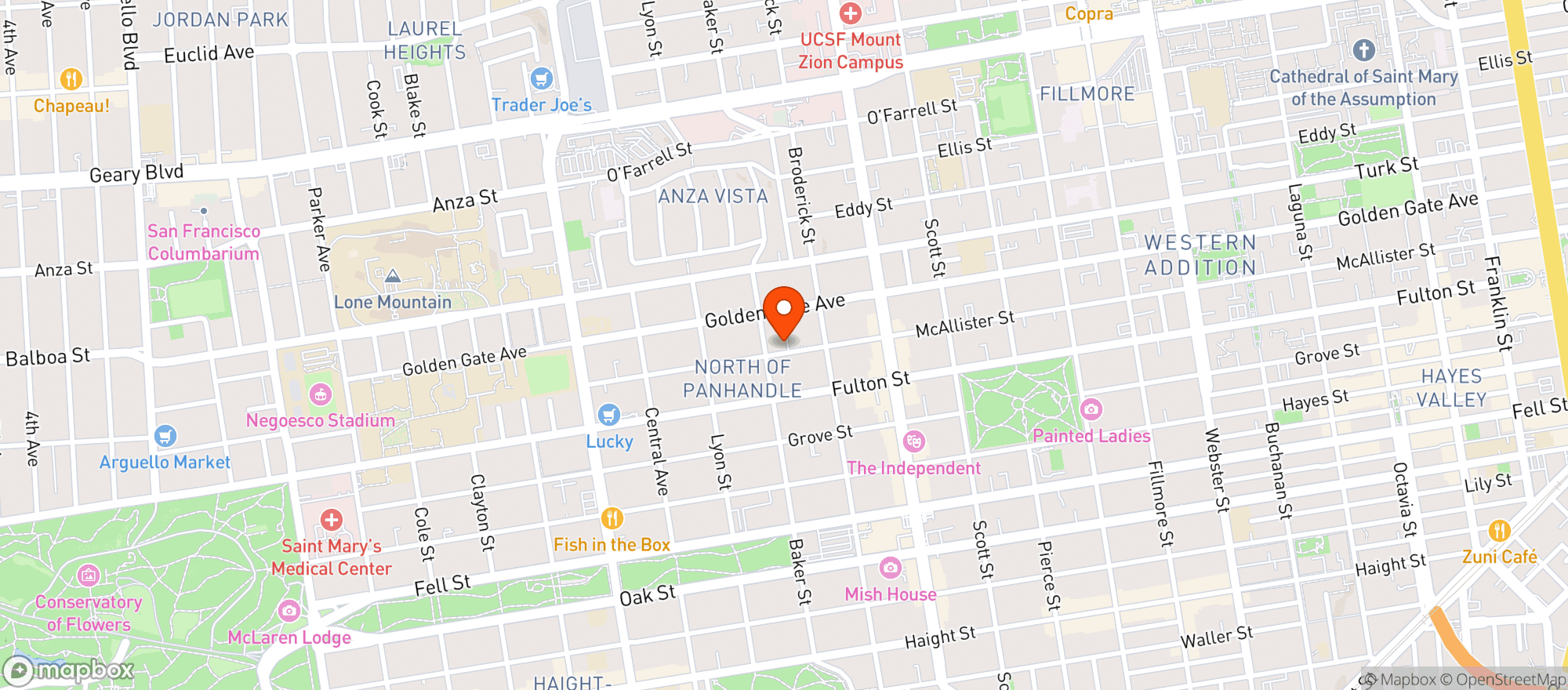 Map showing McBaker Market