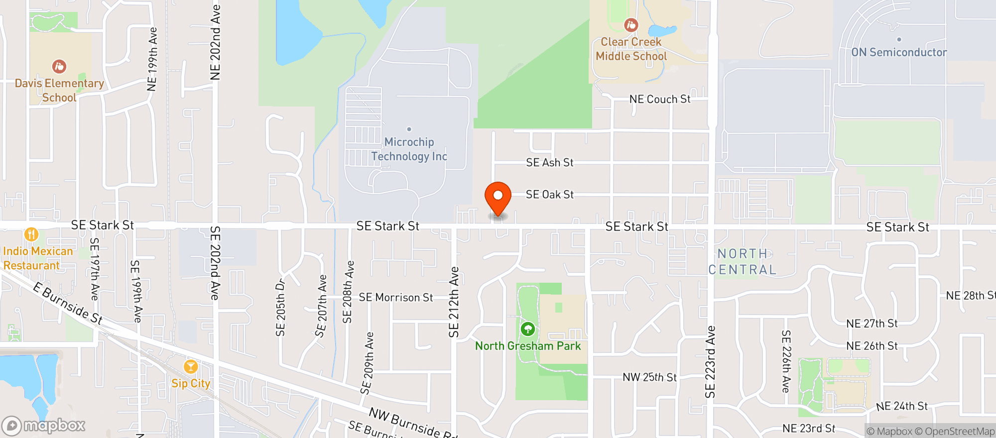 Map showing Hilton's Haven - Gresham