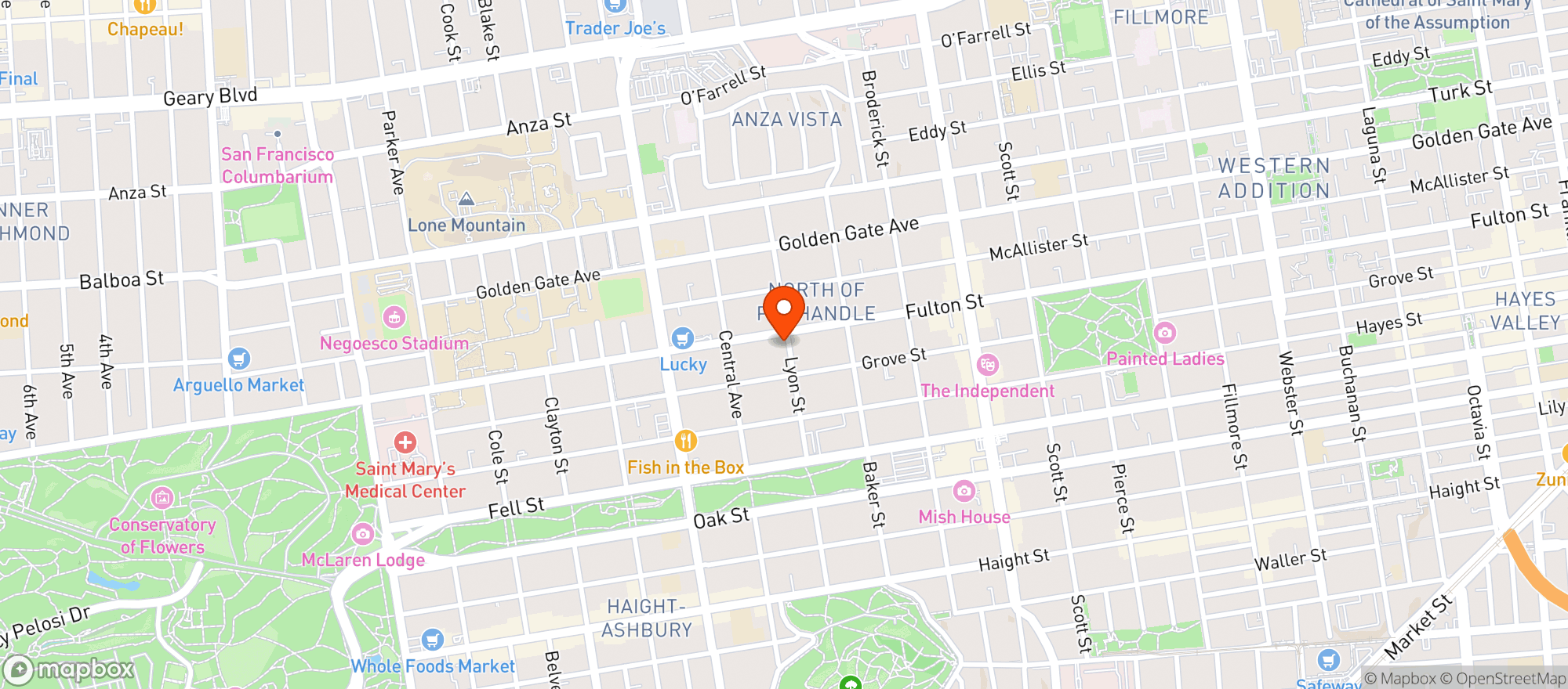 Map showing NOPA Corner Market
