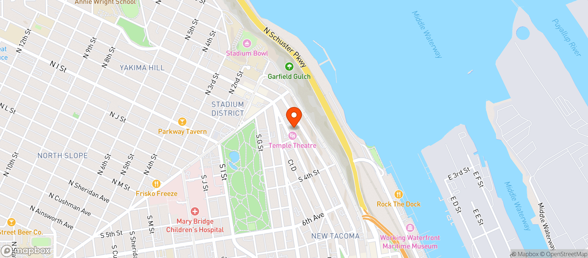 Map showing Landmark Convention Center