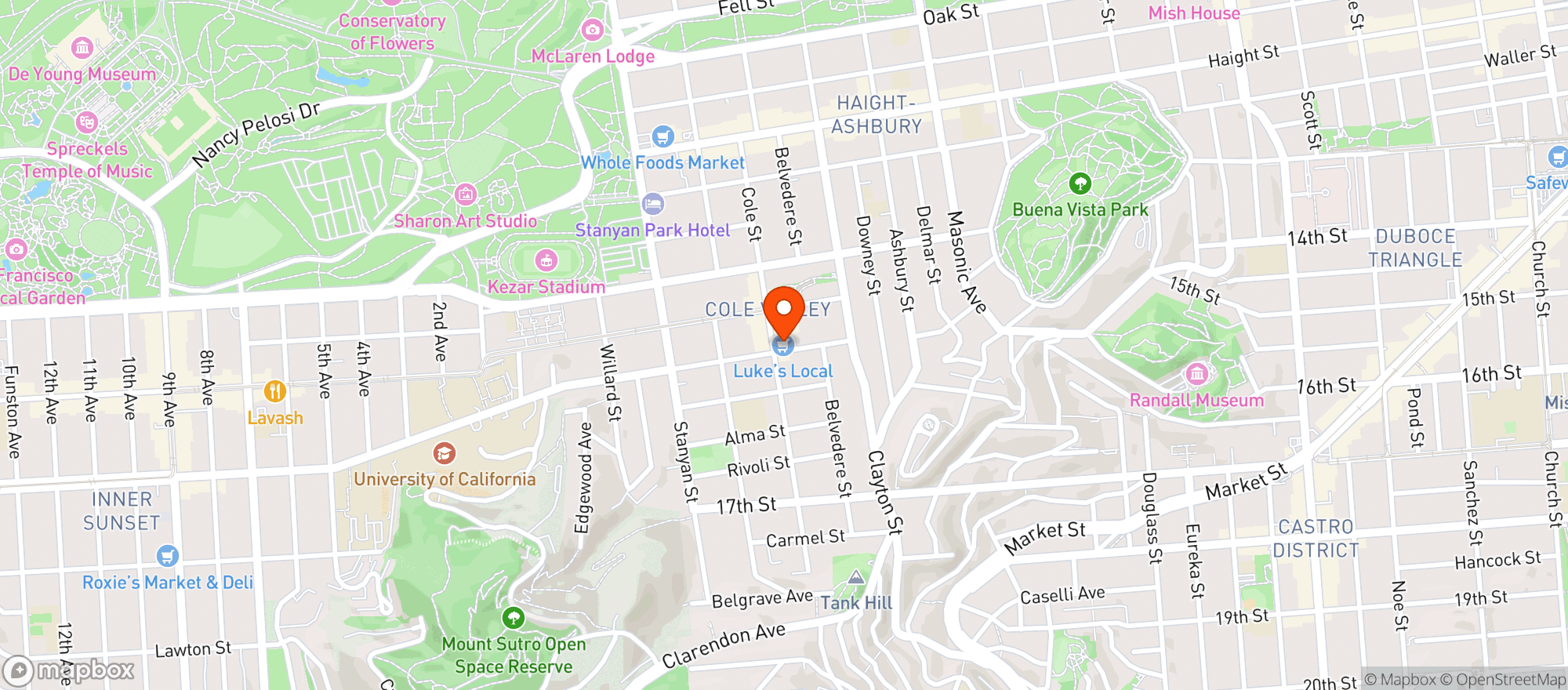 Map showing Luke's Local