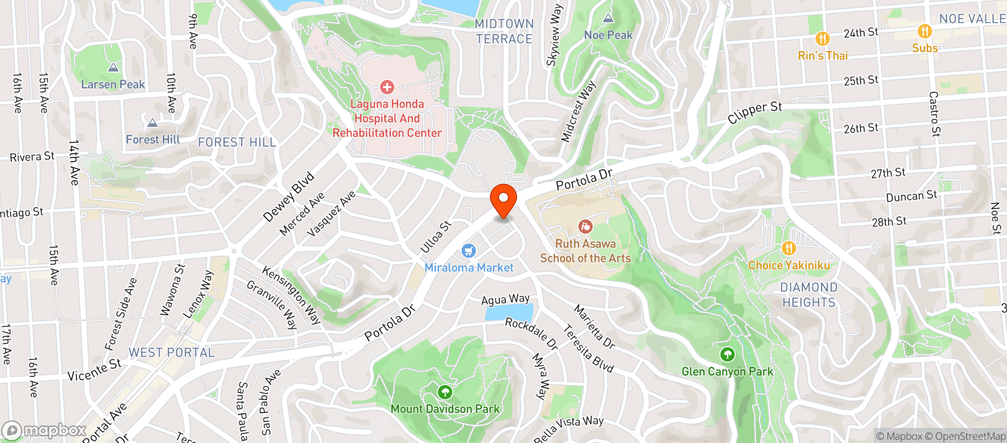 Map showing Mollie Stone's Markets - Mollie Stones Markets (Twin Peaks) - 00808008