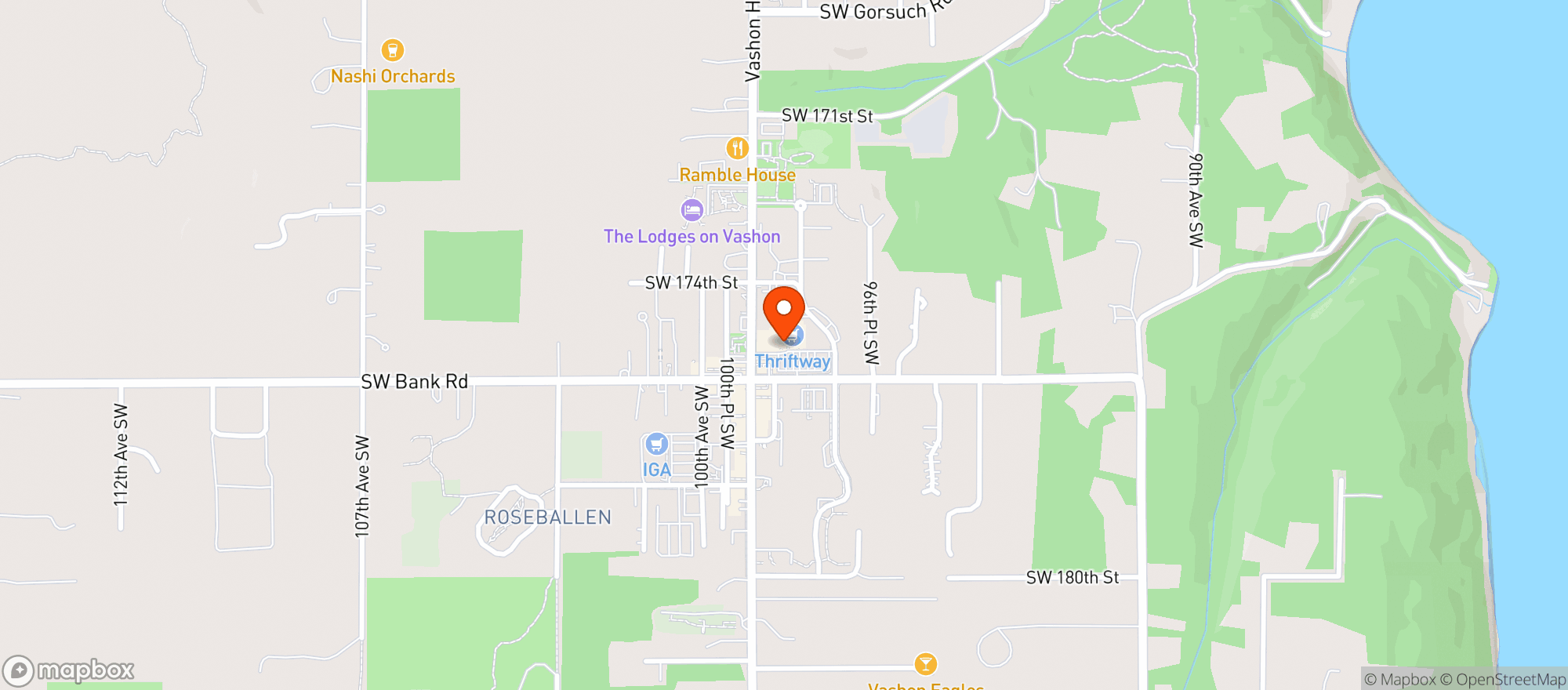 Map showing Thriftway