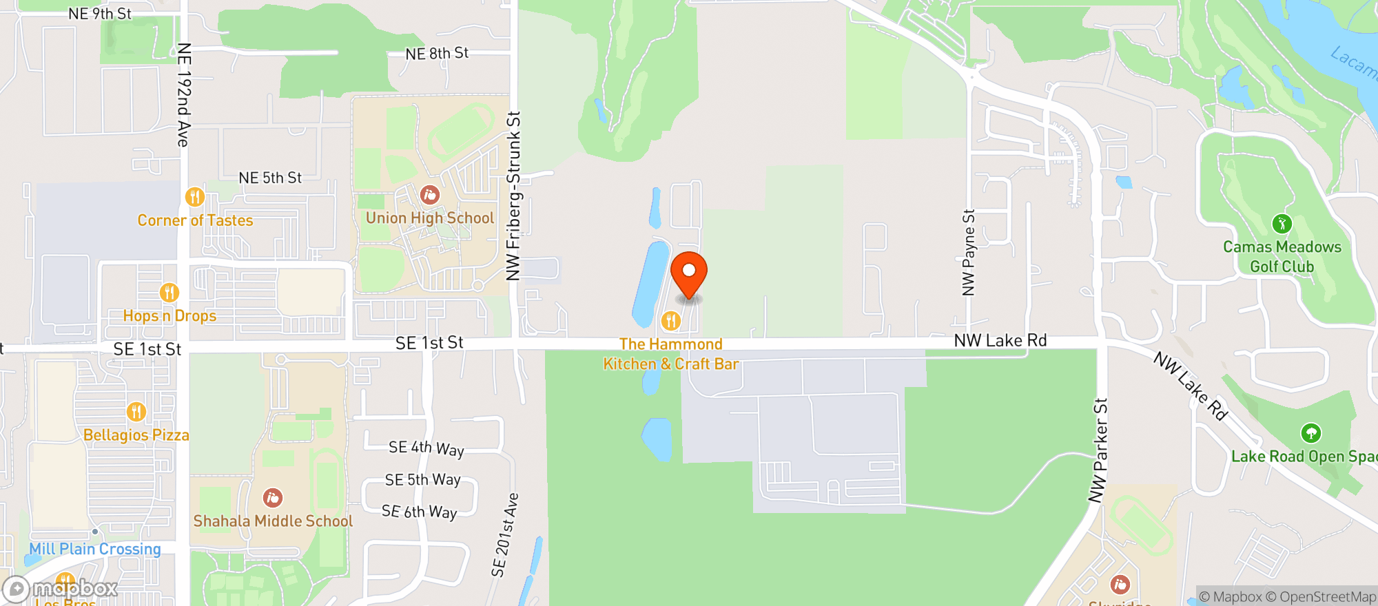 Map showing The Hammond Kitchen and Craft Bar