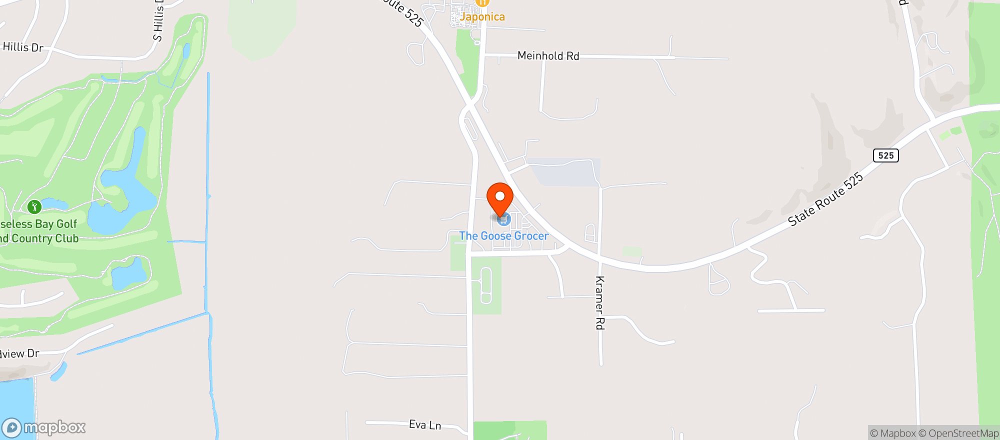 Map showing Goose Community Grocer
