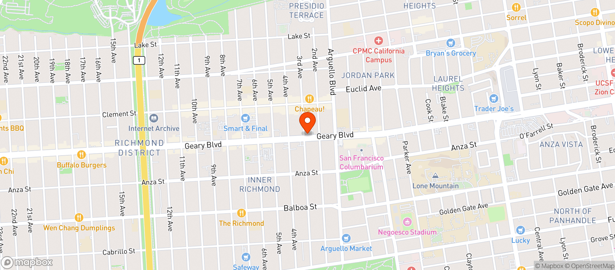 Map showing Bella Trattoria