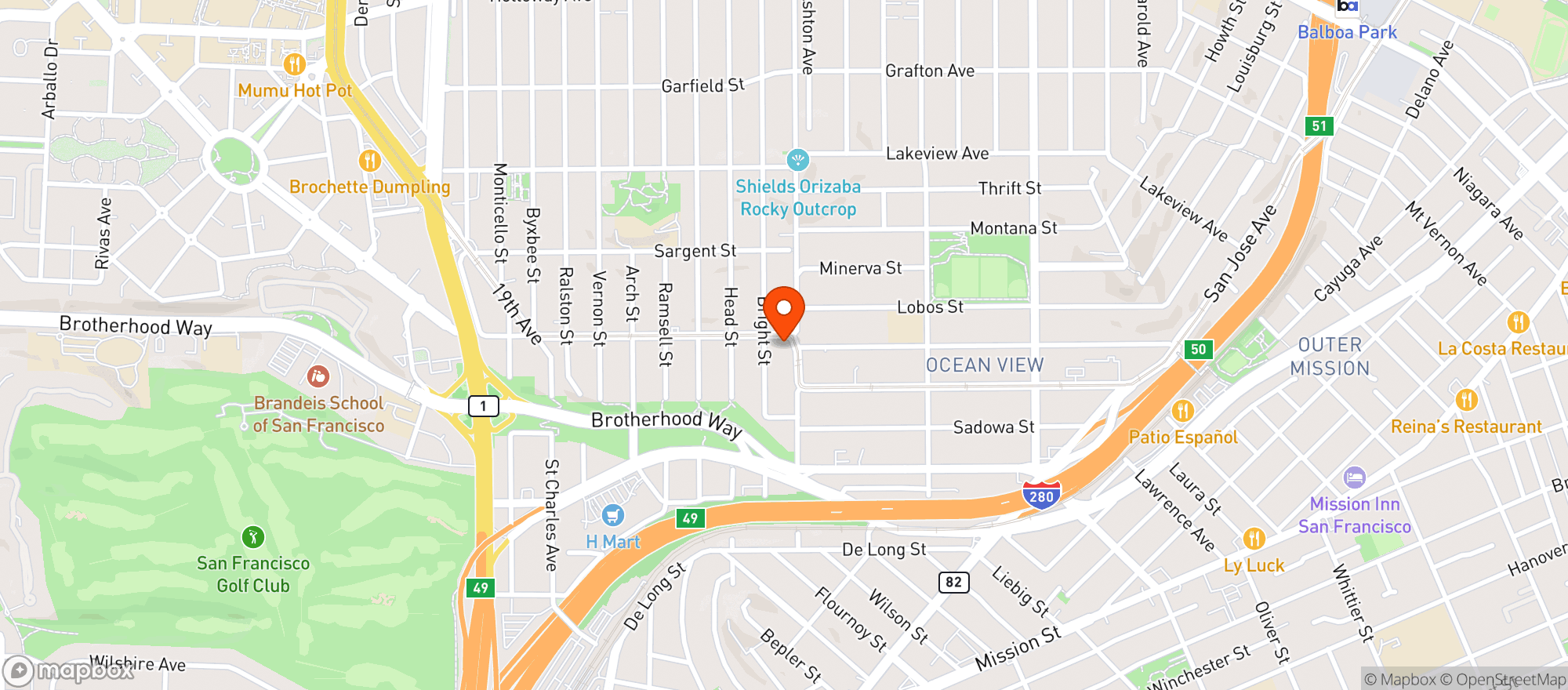 Map showing Mikeys Market & Liquor