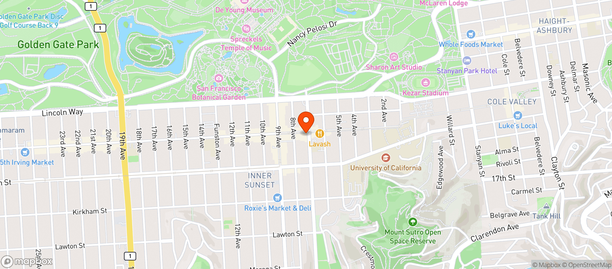 Map showing Fireside Bar