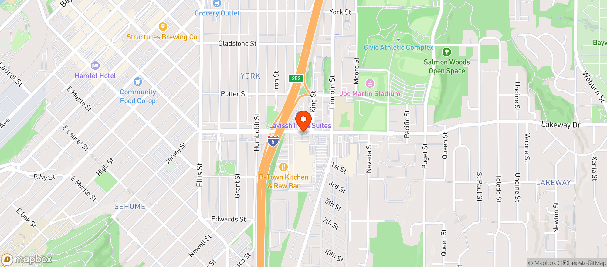 Map showing Fred Meyer