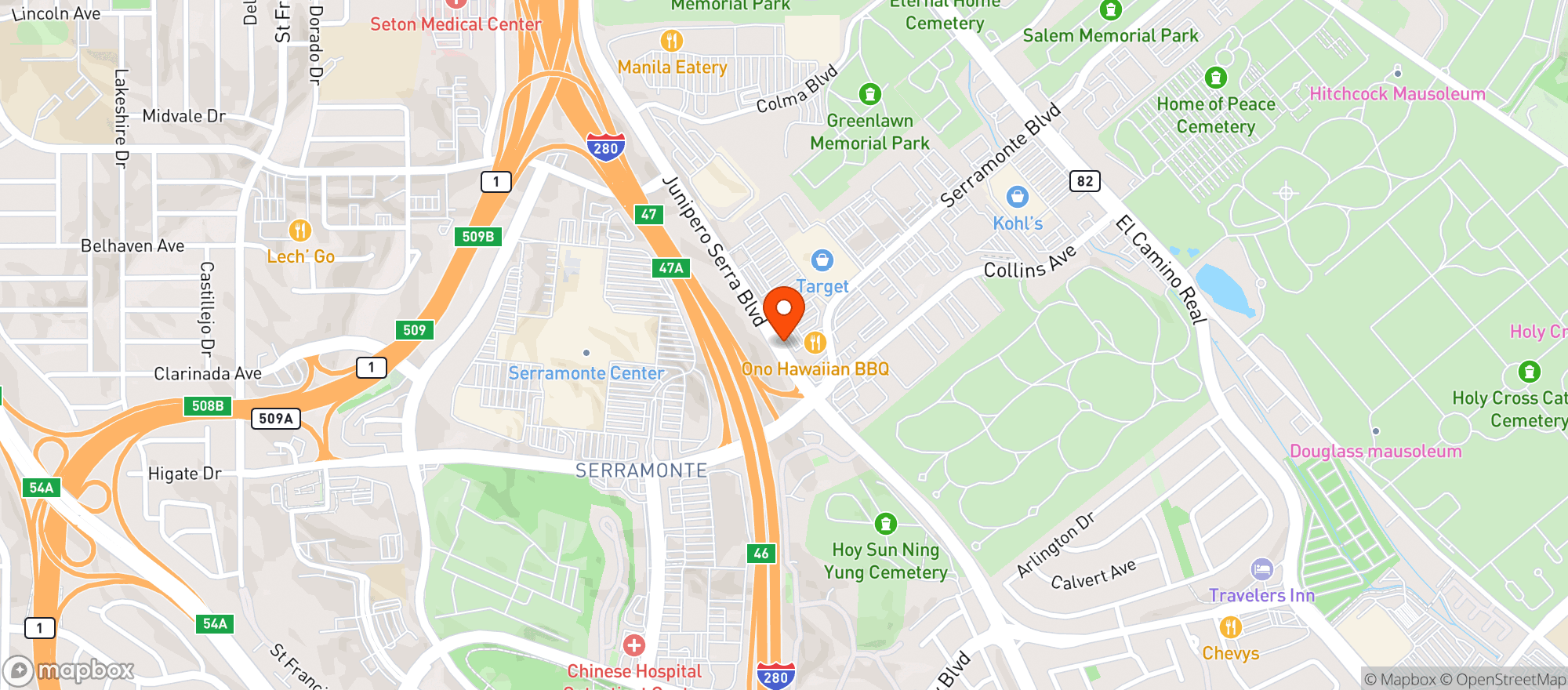 Map showing Target Store