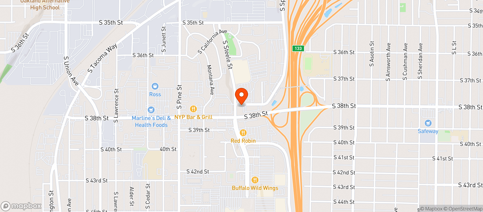 Map showing BevMo - Sea Tacoma 410