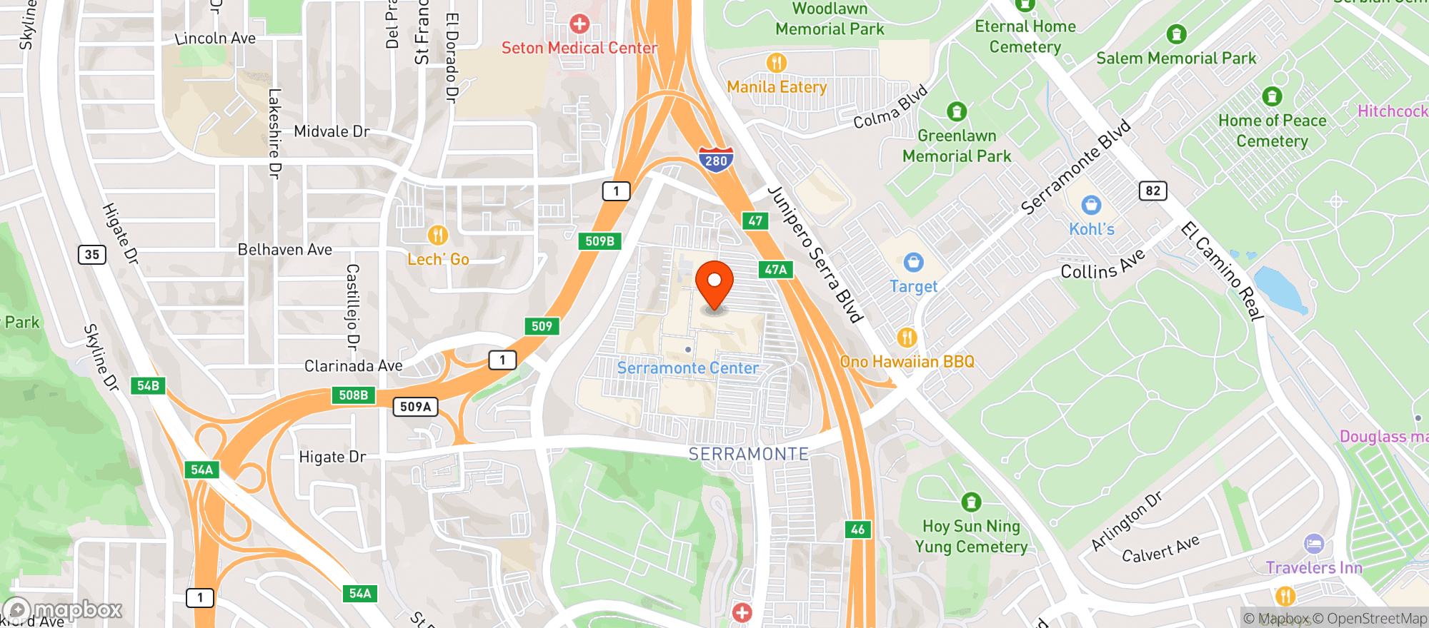 Map showing Gnc