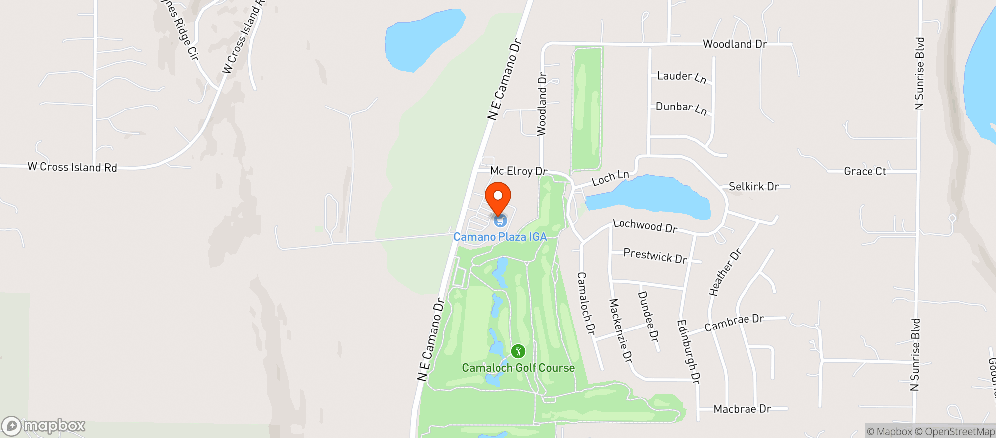 Map showing Camano Plaza Iga