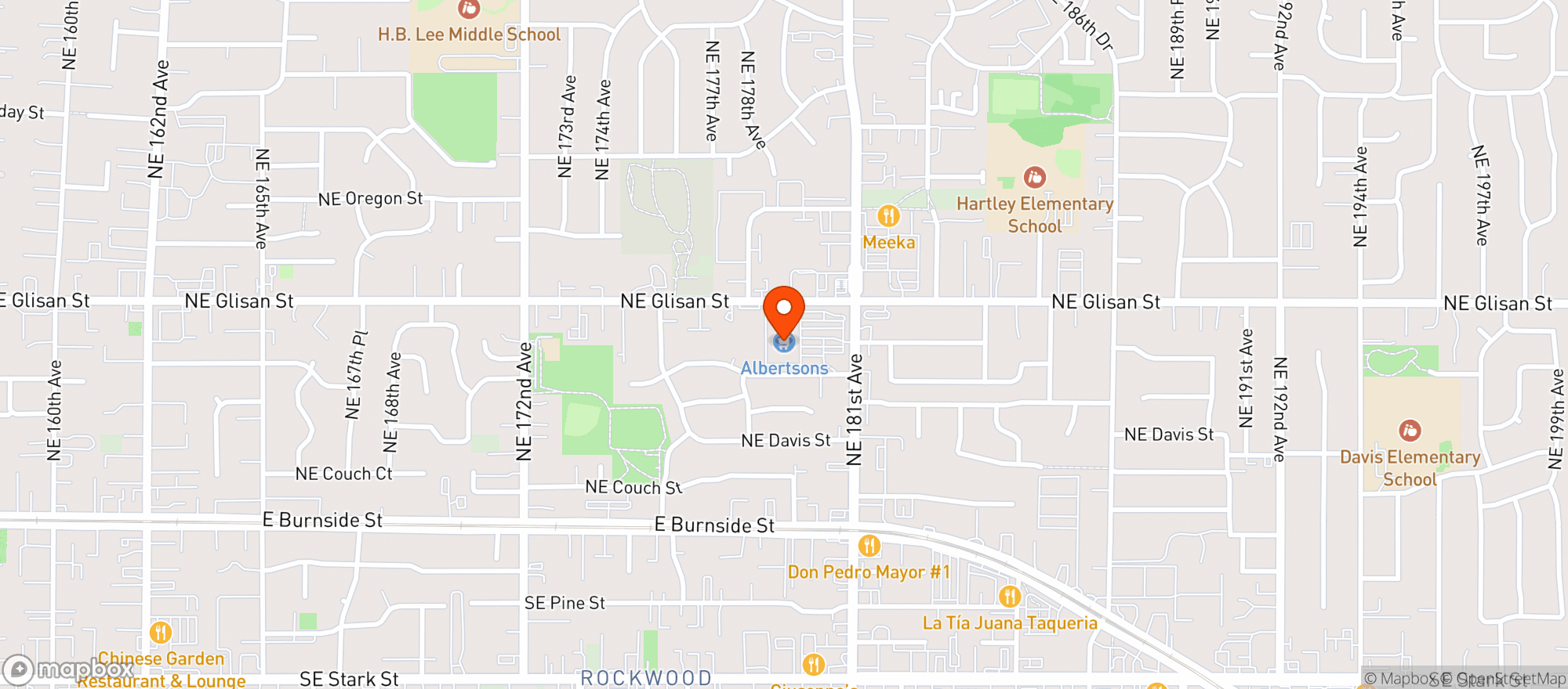 Map showing Albertsons #0564 Ne 181St