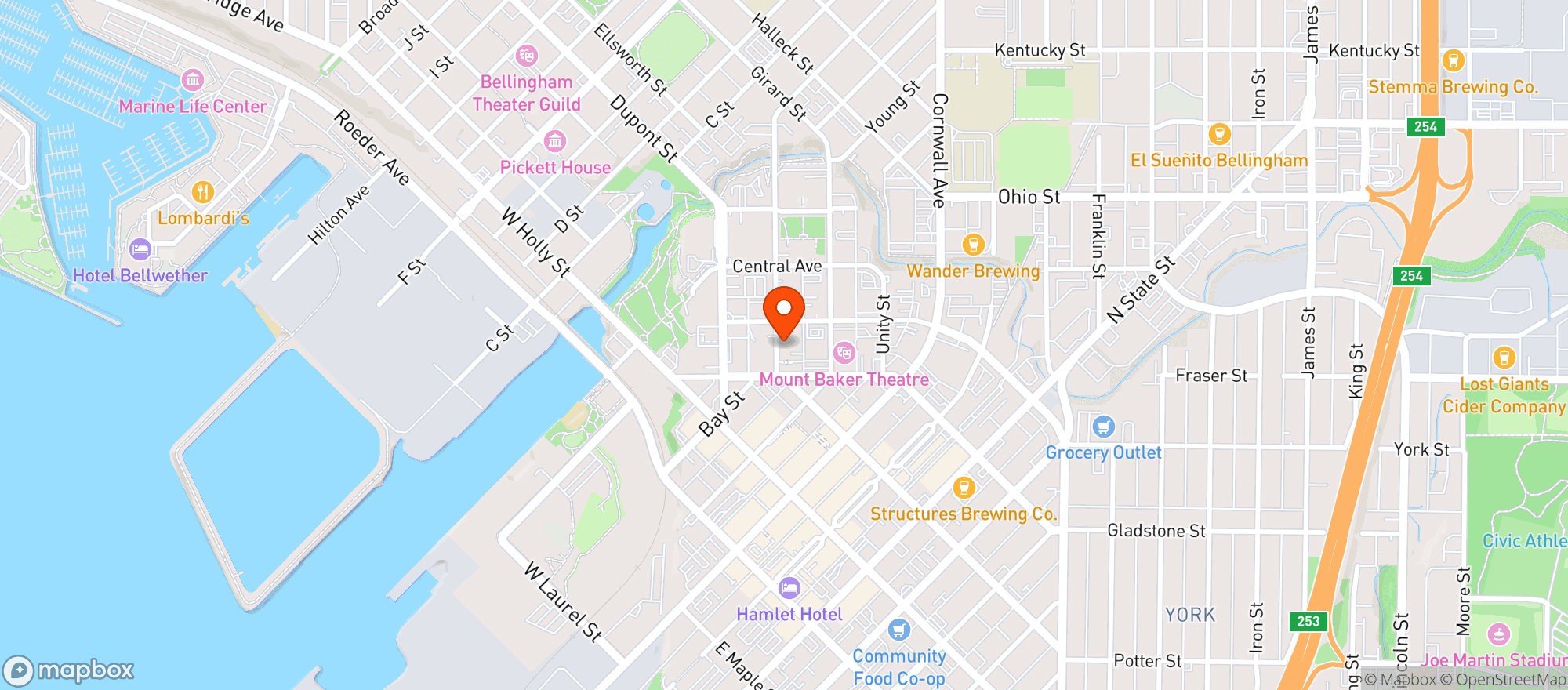 Map showing Bison Bookbinding & Letterpress